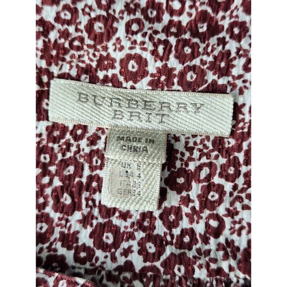 Burberry Brit Floral Silk Georgette Crepe Mini Shift Dress Women's Size 4 Euc - Picture 5 of 10